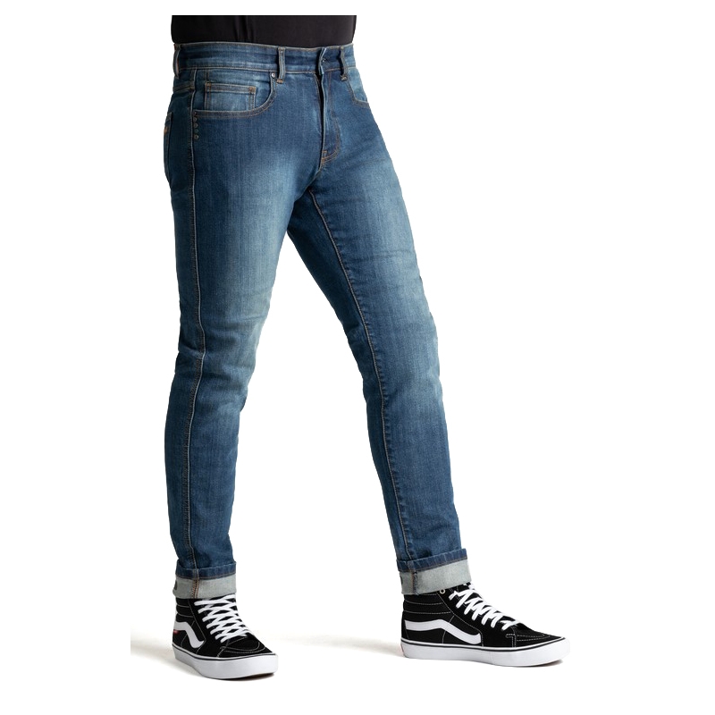 BROGER California blue motorcycle jeans soldes