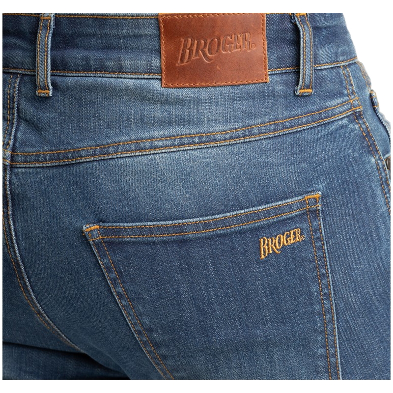 BROGER California blue motorcycle jeans soldes