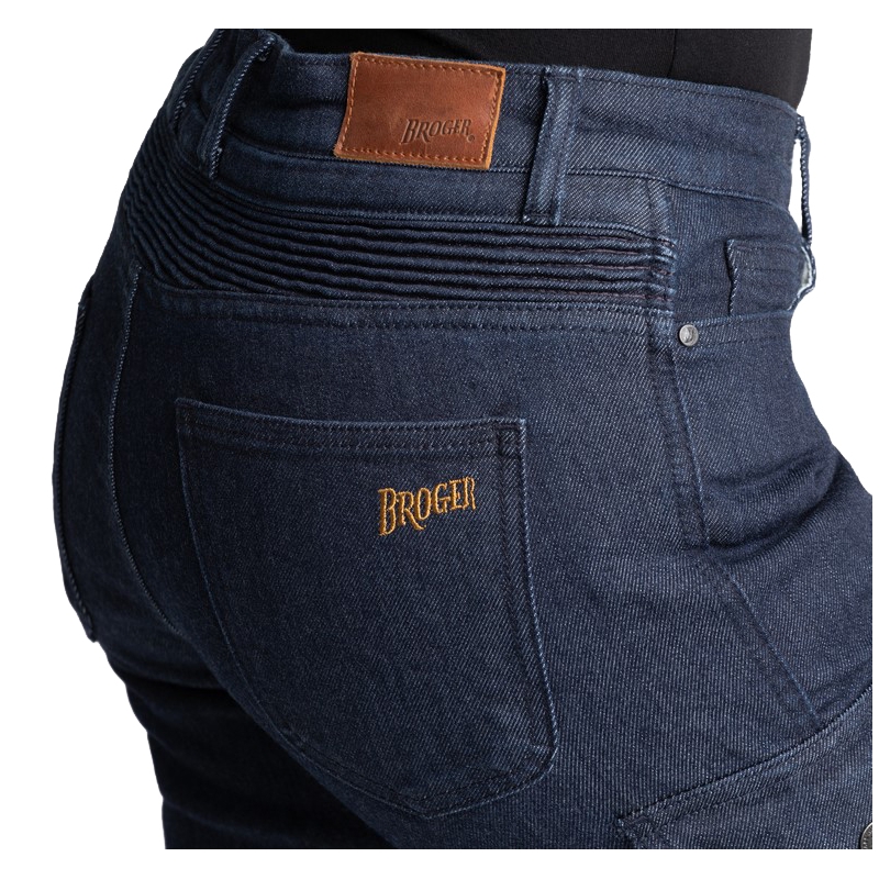 Jeans moto BROGER Ohio bleu foncé pour femme soldes