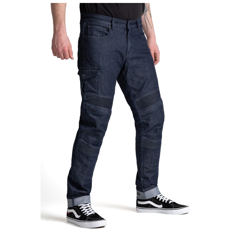Jeans moto bleu foncé BROGER Ohio soldes