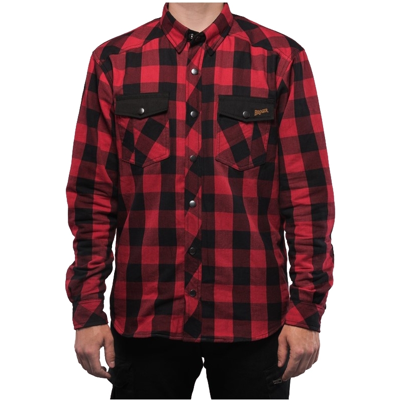 Chemise moto BROGER Alaska noir-rouge soldes