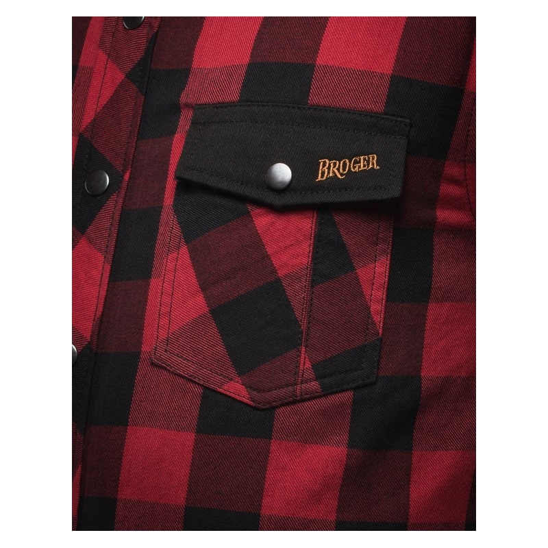 Chemise moto BROGER Alaska noir-rouge soldes