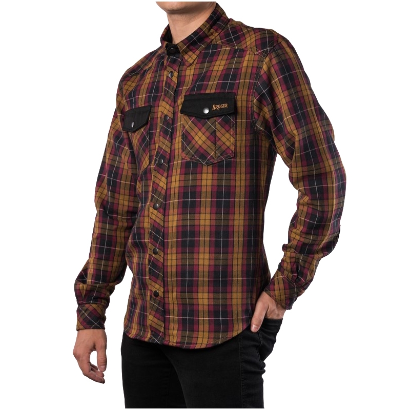BROGER Chemise moto caramel Alaska soldes