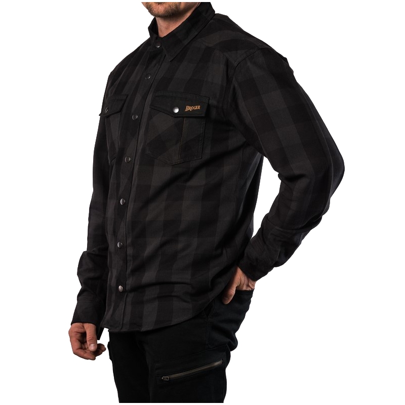 Chemise moto BROGER Alaska noir-gris soldes