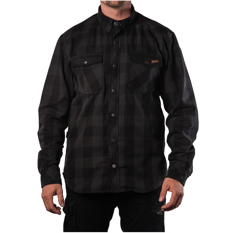 Chemise moto BROGER Alaska noir-gris soldes