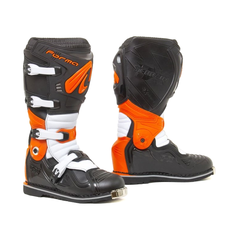 Bottes de moto Forma Terrain Evolution TX noir-orange-blanc