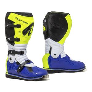 Bottes de moto Forma Terrain Evolution TX jaune fluo-blanc-bleu