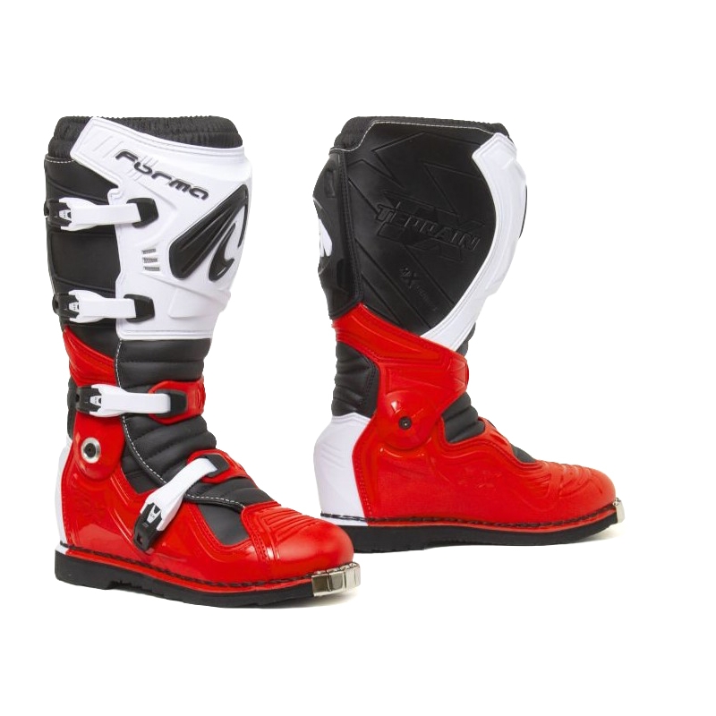 Bottes de moto Forma Terrain Evolution TX rouge et blanc