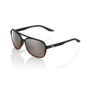 Lunettes de soleil 100% KASIA Soft Tact Black/Havana black/brown (HIPER silver glass)