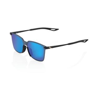 100% LEGERE Lunettes de soleil SQUARE Soft Tact Black (verres bleus chromés)