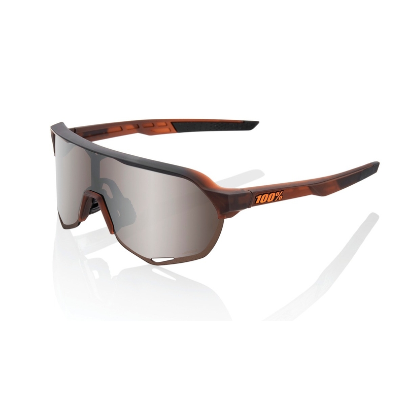 Sluneční brýle 100% S2 Matte Translucent Brown Fade hnědé (HIPER stříbrná skla)