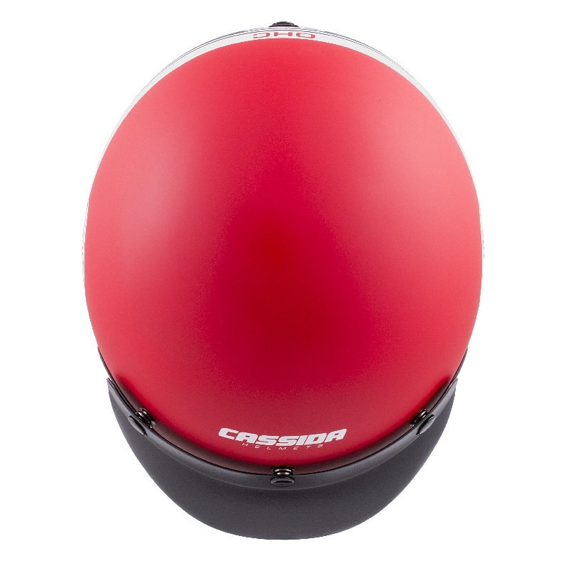 Casque moto ouvert Cassida Oxygen Jawa OHC rouge-noir-blanc