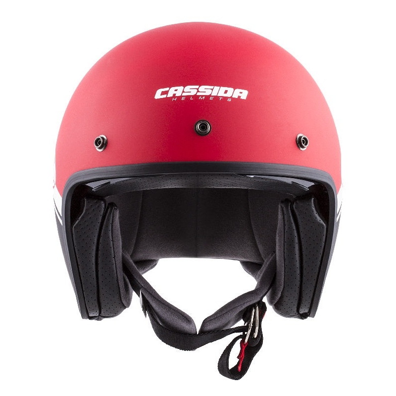 Casque moto ouvert Cassida Oxygen Jawa OHC rouge-noir-blanc