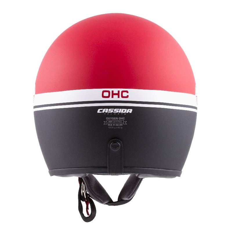 Casque moto ouvert Cassida Oxygen Jawa OHC rouge-noir-blanc