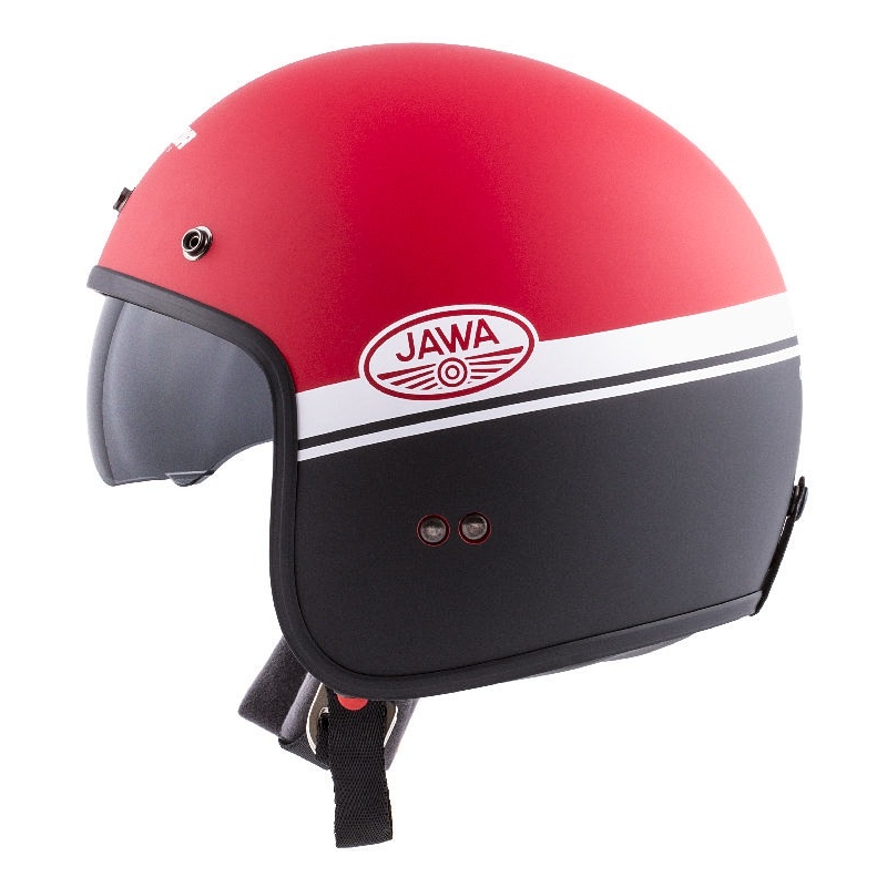 Casque moto ouvert Cassida Oxygen Jawa OHC rouge-noir-blanc