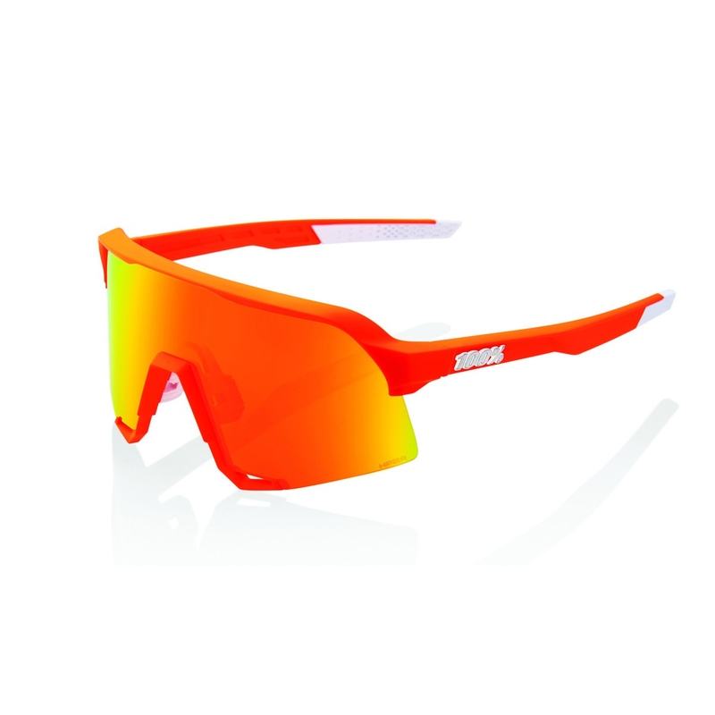 Lunettes de soleil 100% S3 Soft Tact Neon Orange (verres rouges HIPER)