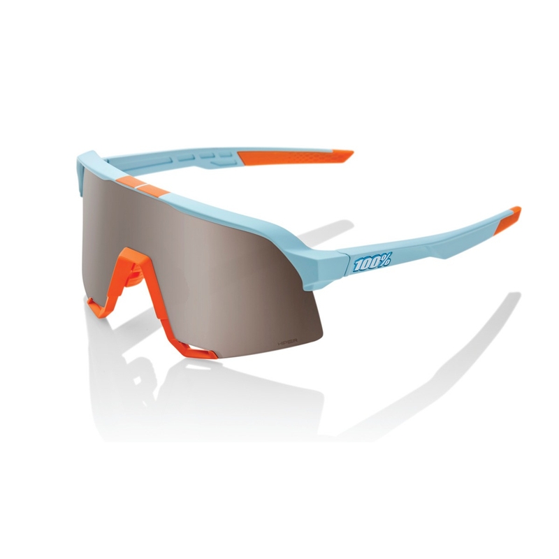 Lunettes de soleil 100% S3 Soft Tact Two Tone orange-bleu (verre argenté)