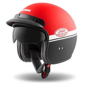Casque moto ouvert Cassida Oxygen Jawa OHC rouge-noir-blanc