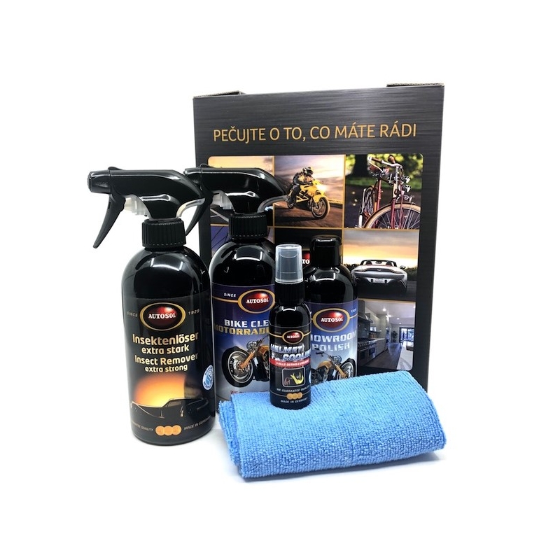 Coffret cadeau Autosol pour le nettoyage des motos de tourisme