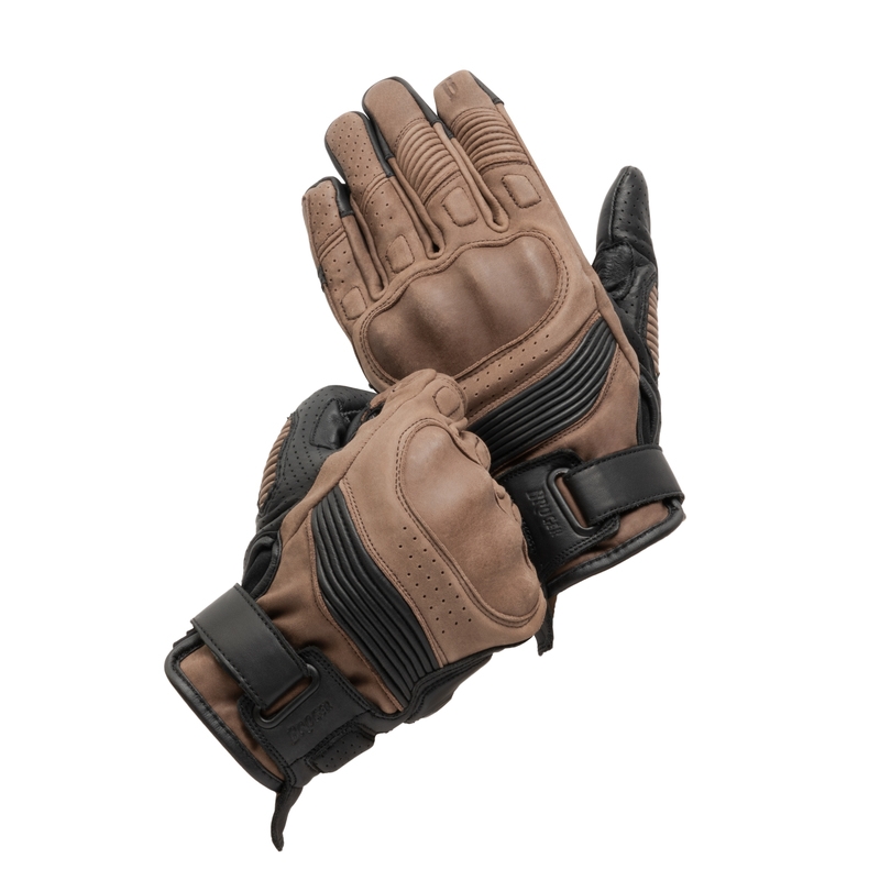 Gants moto femme BROGER Ohio vintage marron soldes
