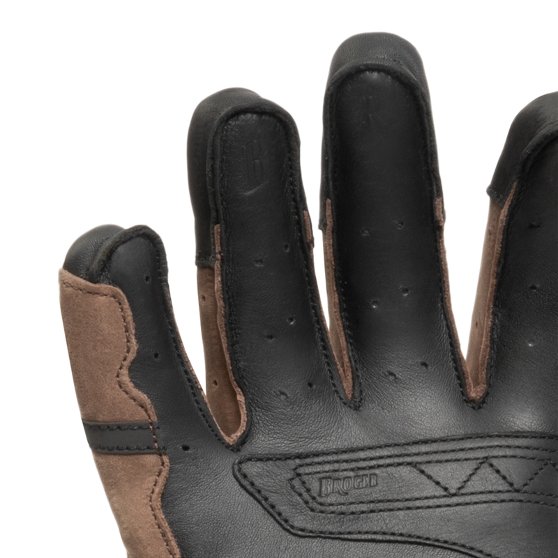 Gants moto femme BROGER Ohio vintage marron soldes