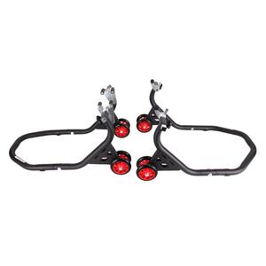 R-TECH EVO moto stand set (avant + arrière avec roues)
