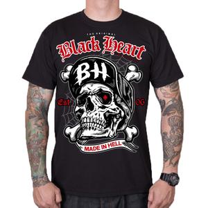 T-shirt hommes noir Heart Skull Bones noir soldes