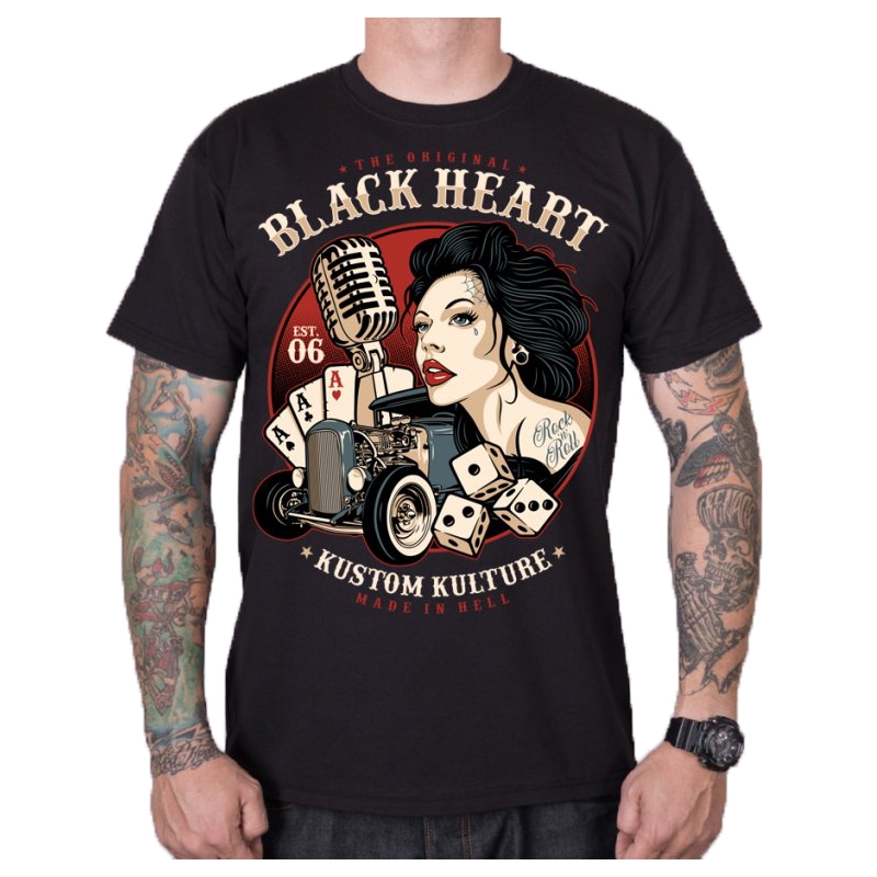 T-shirt hommes Black Heart Victoria noir soldes