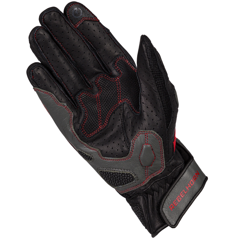 Gants de moto Rebelhorn Flux II rouge et noir pour femme soldes