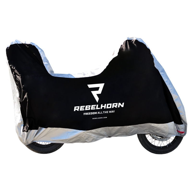 Housse de moto avec valise Rebelhorn Cover II Top Case noir-argent