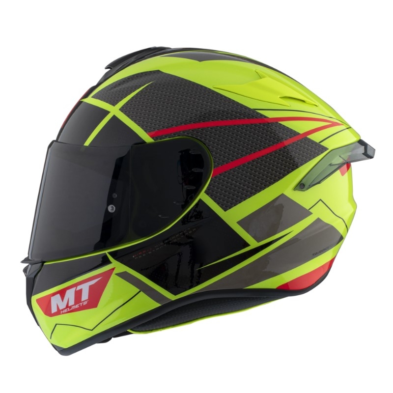 Casque moto intégral MT FF106 Pro Targo Pro Podium D1 jaune fluo-rouge-noir soldes
