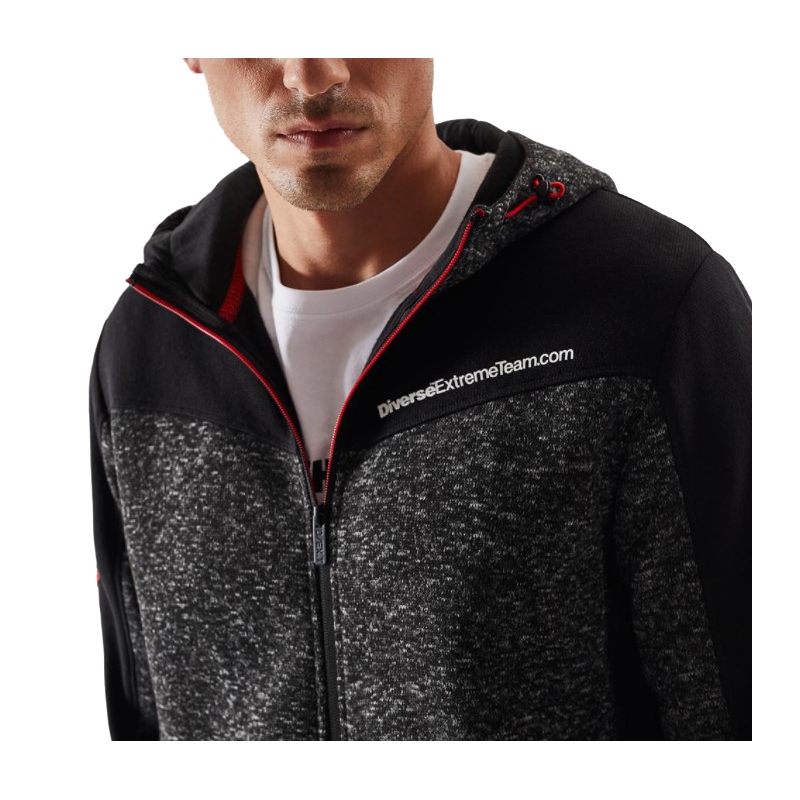 Sweat à capuche DAKAR Cross 4 noir-gris pour homme