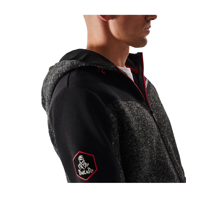 Sweat à capuche DAKAR Cross 4 noir-gris pour homme