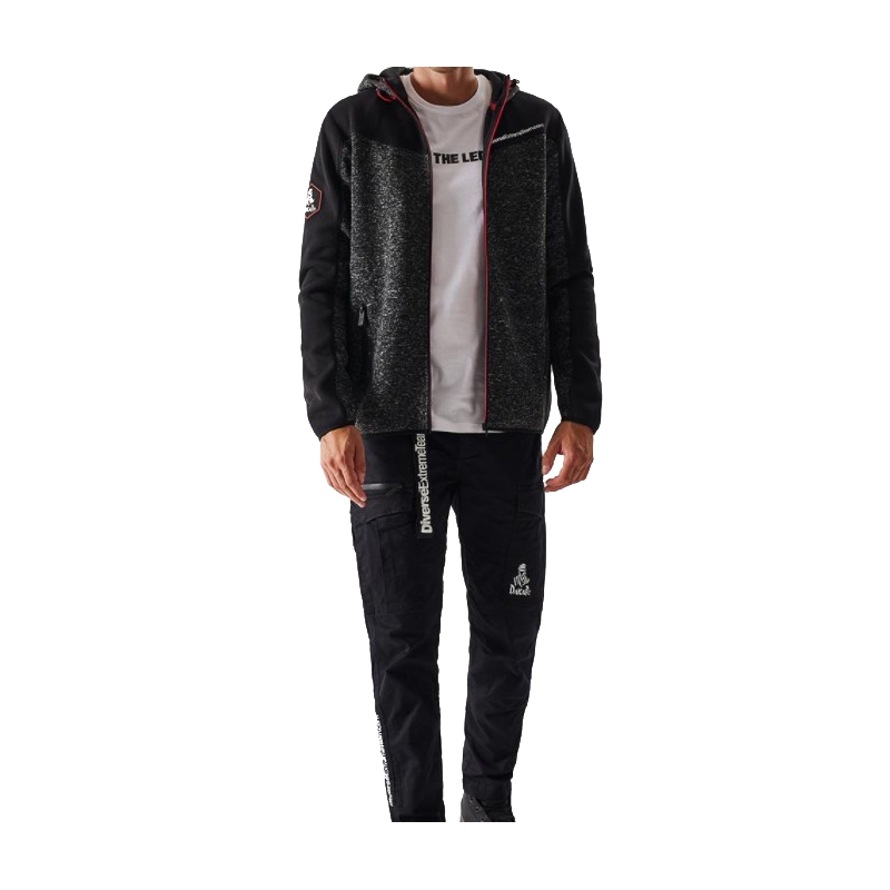 Sweat à capuche DAKAR Cross 4 noir-gris pour homme