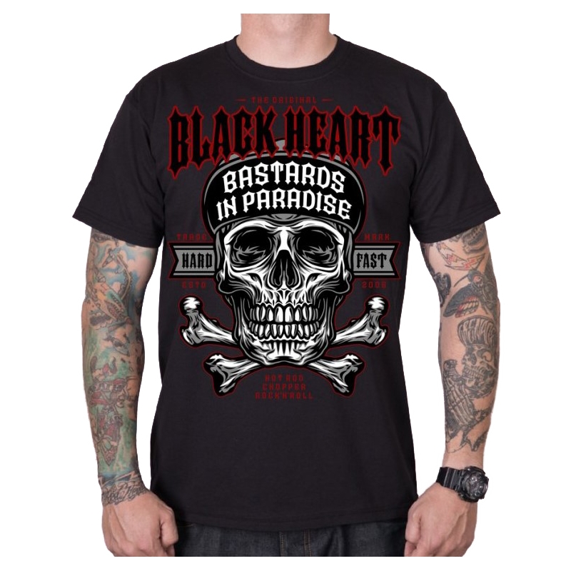 T-shirt hommes Black Heart Bastard In Paradise noir