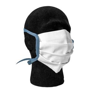 Drapé de coton blanc-bleu