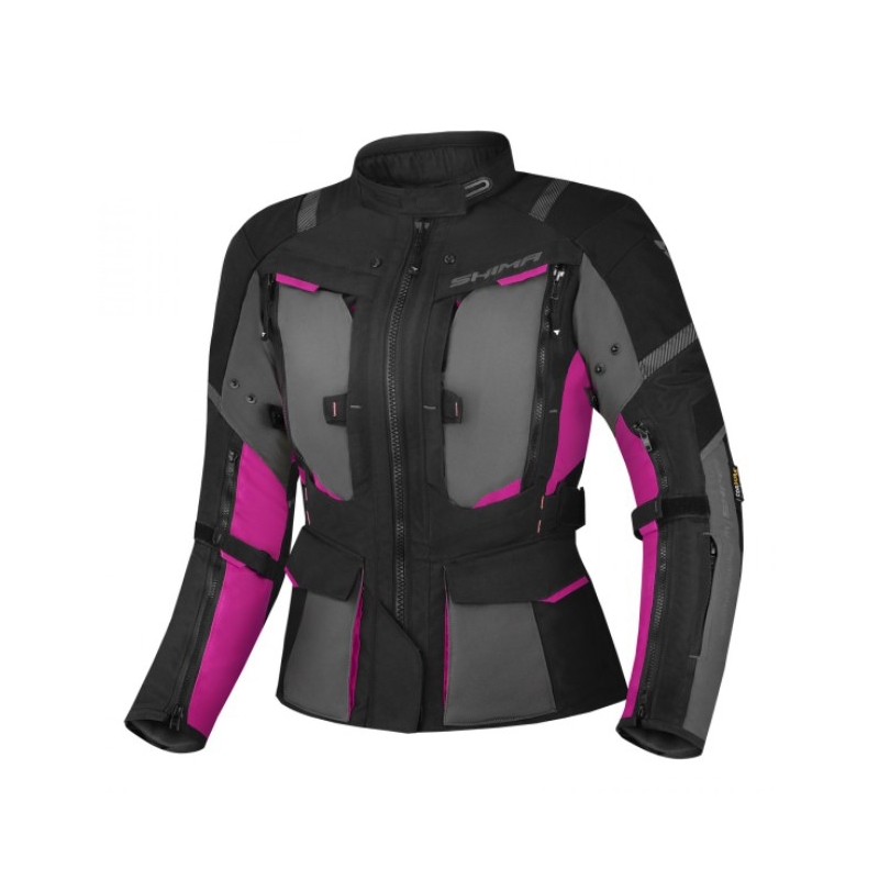Veste moto femme Shima Hero 2.0 Noir-Gris-Rose