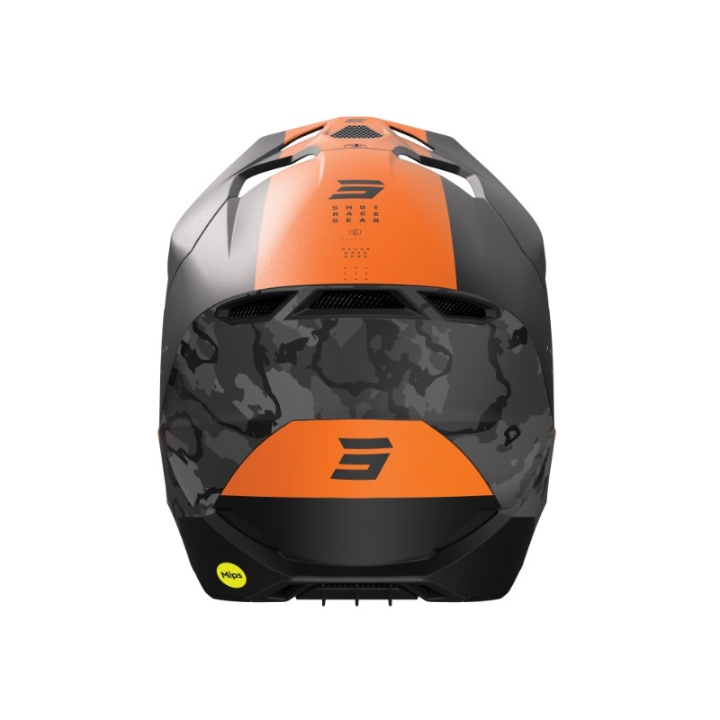 Casque Motocross Shot Race Camo Noir-Gris-Orange soldes