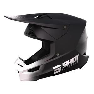 Casque de motocross Shot Race Raw noir et blanc soldes