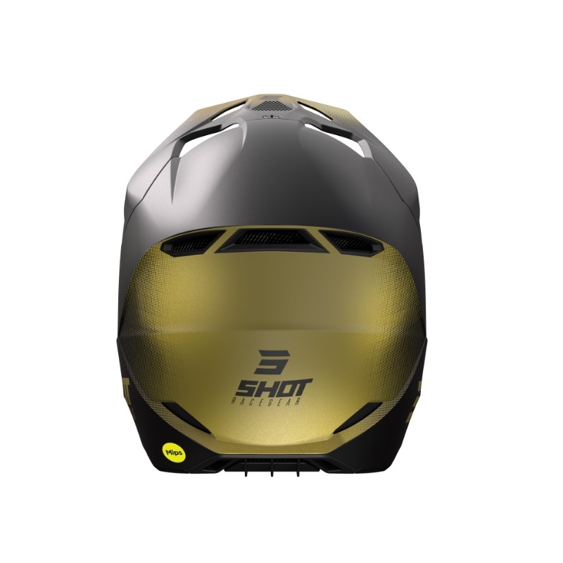 Casque de motocross Shot Race Raw noir-or