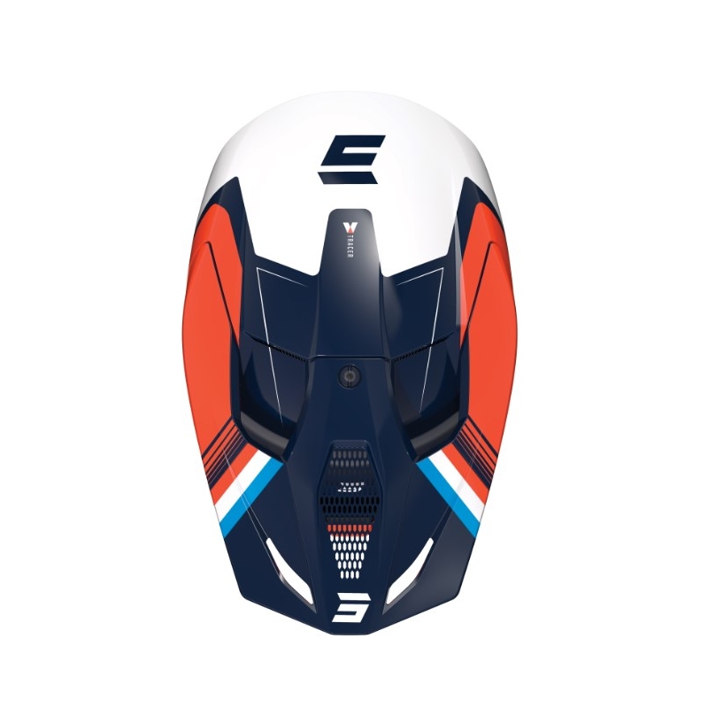 Casque motocross Shot Race Tracer blanc-bleu-orange