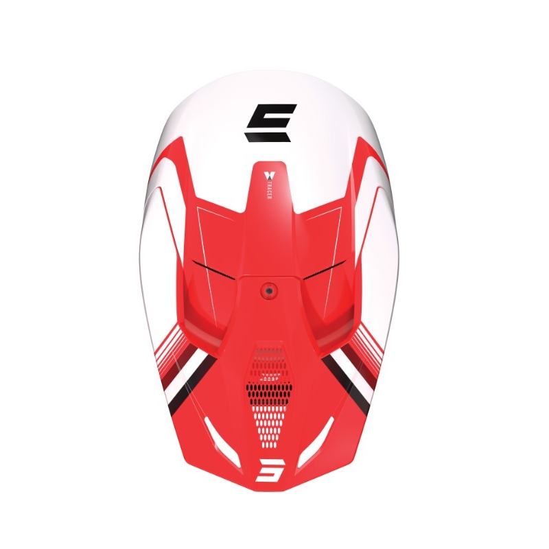 Casque motocross Shot Race Tracer blanc-rouge