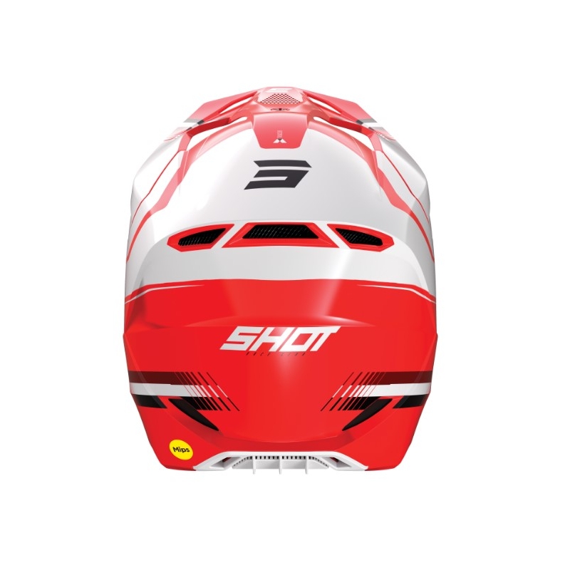 Casque motocross Shot Race Tracer blanc-rouge