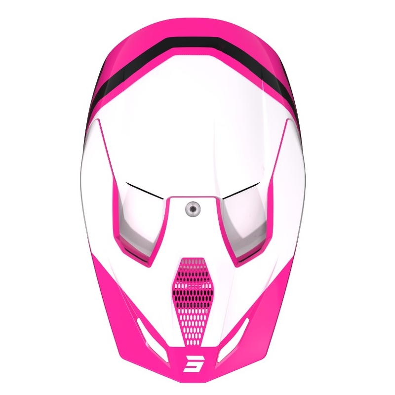 Casque motocross Shot Race Sky blanc-rose