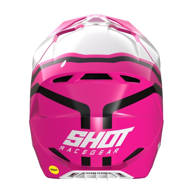Casque motocross Shot Race Sky blanc-rose