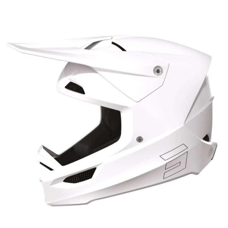 Casque Motocross Shot Race Solid White soldes
