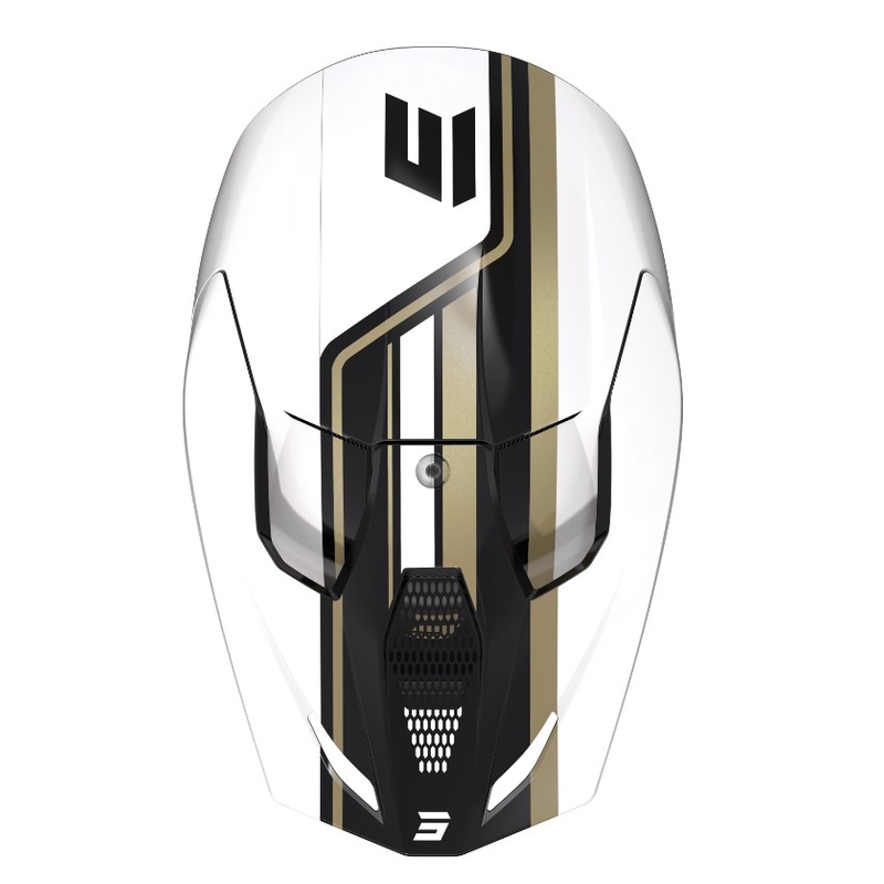 Casque Motocross Shot Furious Heritage noir-or-blanc soldes