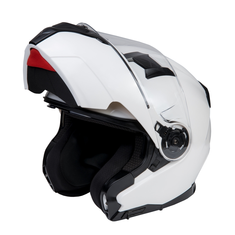 Casque moto Ozone Flip Up Storm White Gloss soldes