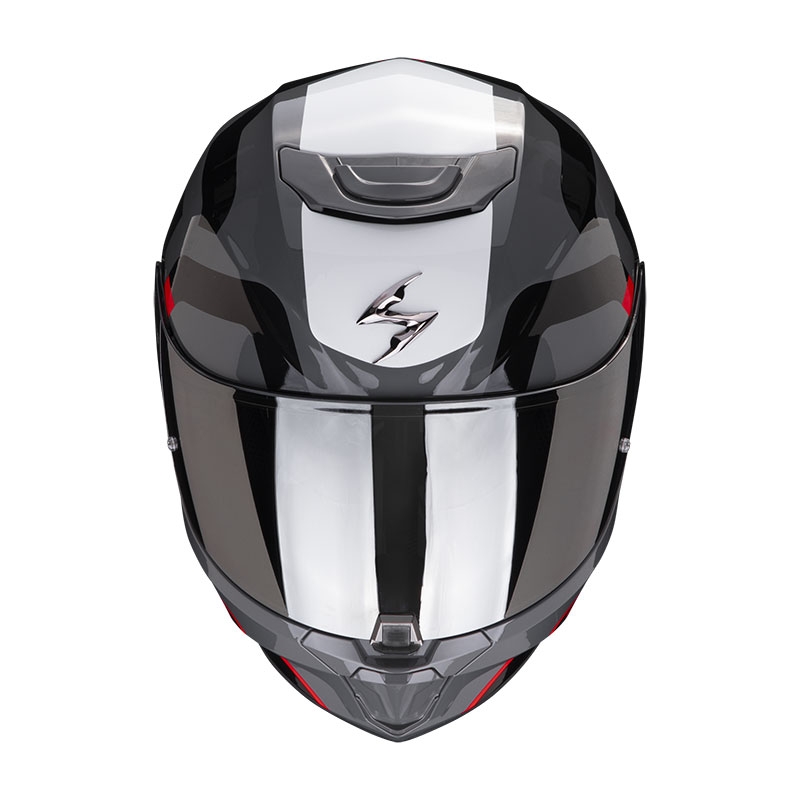Casque moto intégral Scorpion EXO-391 Arok gris-rouge-noir soldes
