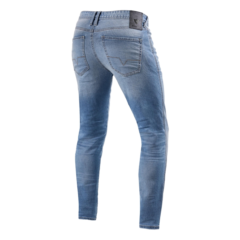 Jeans moto Revit Piston 2 SK bleu clair soldes